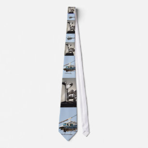 Helicopter with Golf Clubs Neck Tie