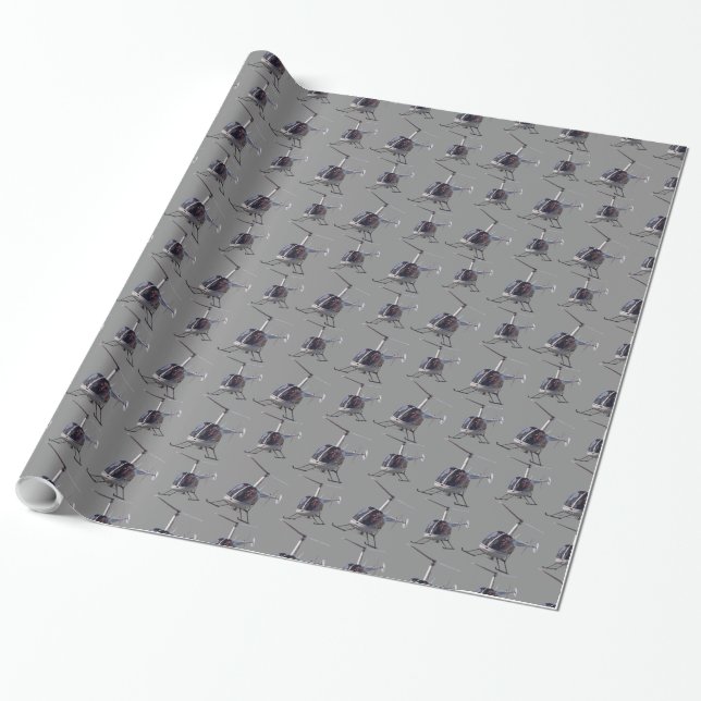 Helicopter Wrapping Paper Cool Chopper Pilot Paper (Unrolled)
