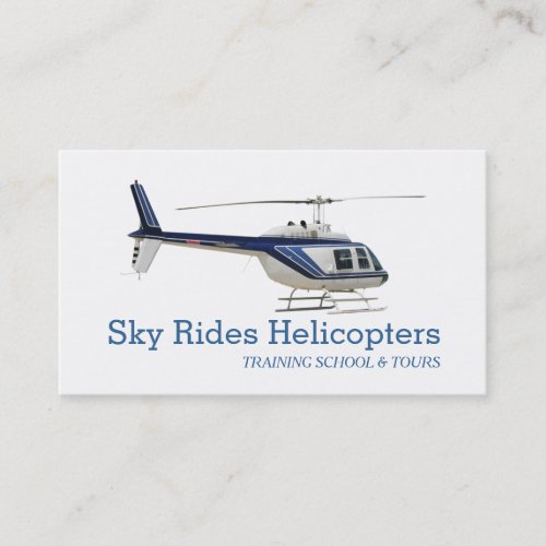 Helicopters Pilot Training Tours Flight School Business Card