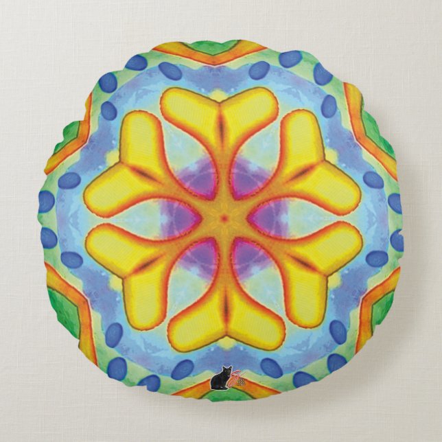 Helios Kaleidoscope  Round Pillow (Front)