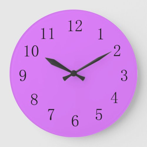 Heliotrope Reddish Purple Solid Color Large Clock