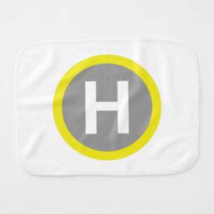 Helipad Sign Baby Burp Cloth