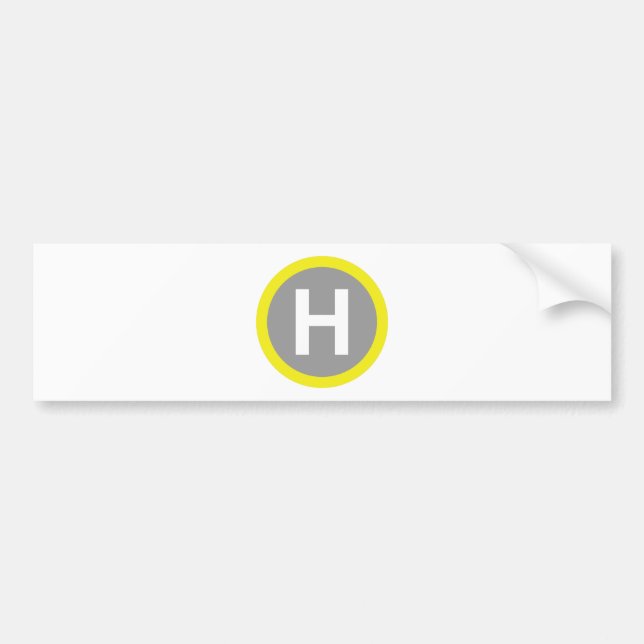 Helipad Sign Bumper Sticker (Front)
