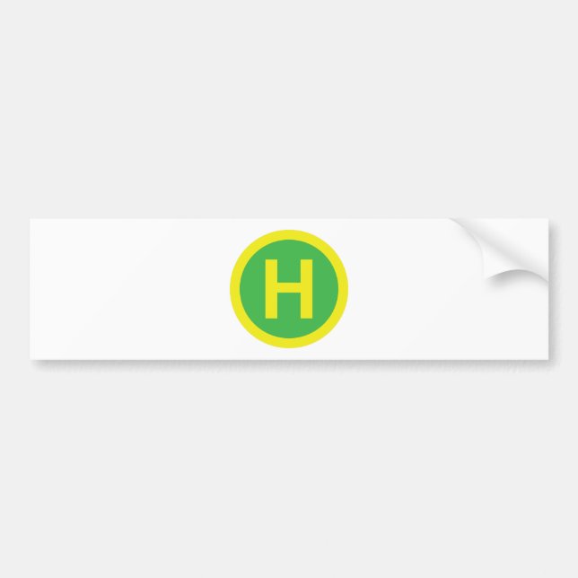 Helipad Sign Bumper Sticker (Front)