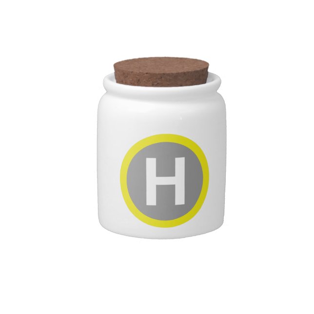 Helipad Sign Candy Jar (Front)