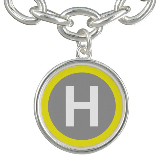 Helipad Sign Charm Bracelet (Design)