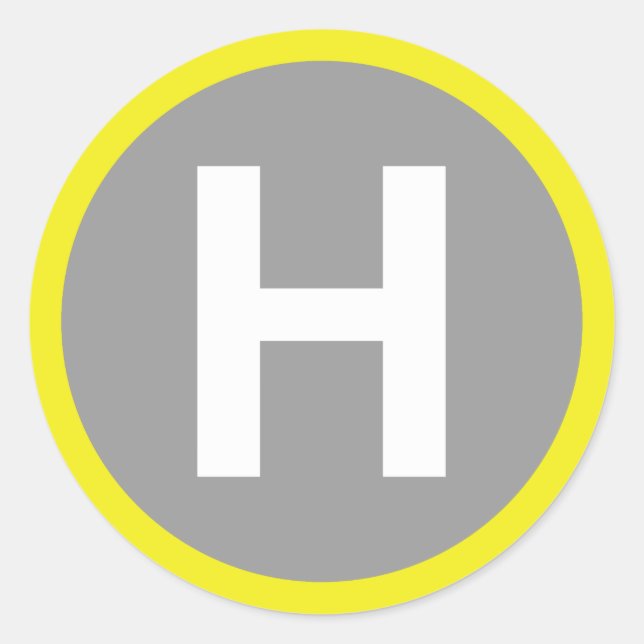 Helipad Sign Classic Round Sticker (Front)