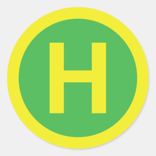 Helipad Sign Classic Round Sticker