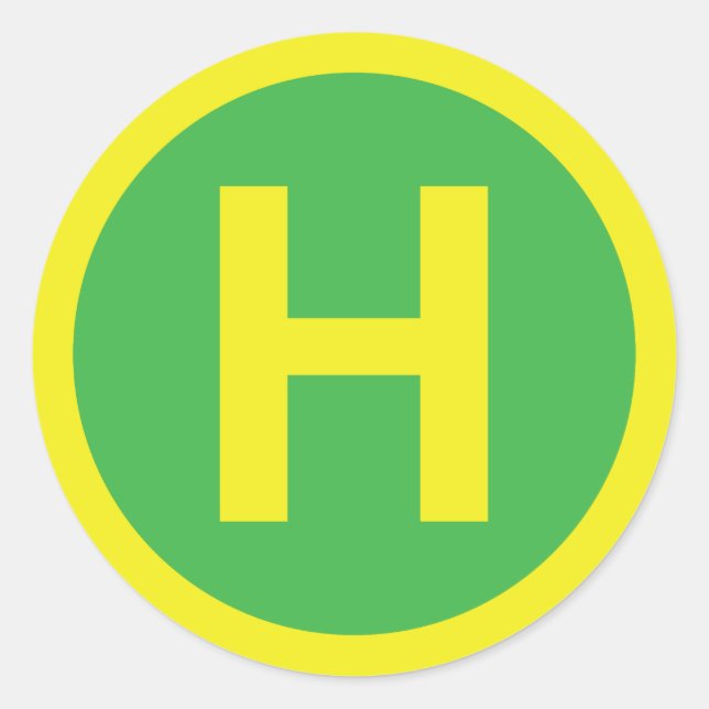 Helipad Sign Classic Round Sticker (Front)