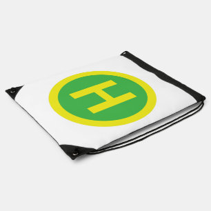 Helipad Sign Drawstring Bag