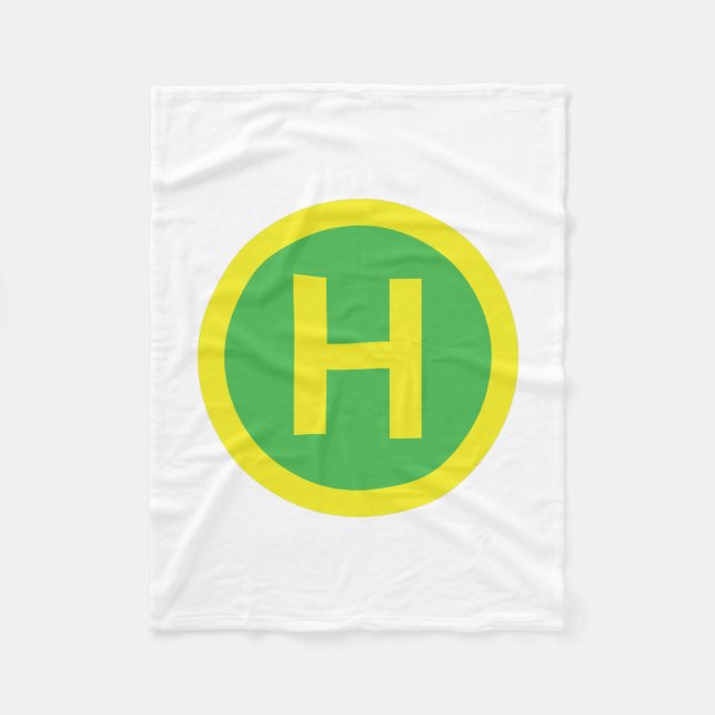 Helipad Sign Fleece Blanket (Front)