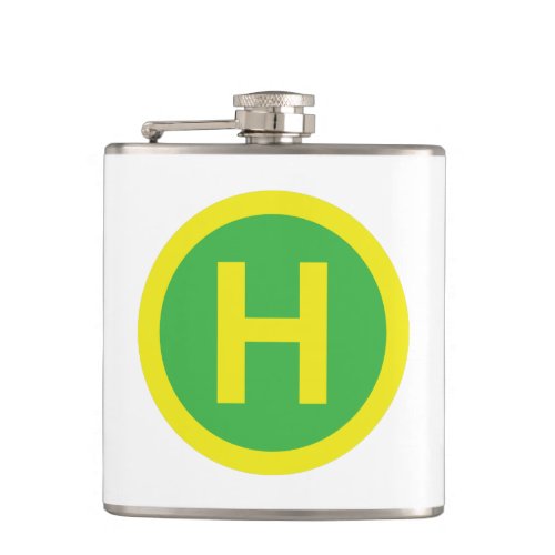 Helipad Sign Hip Flask