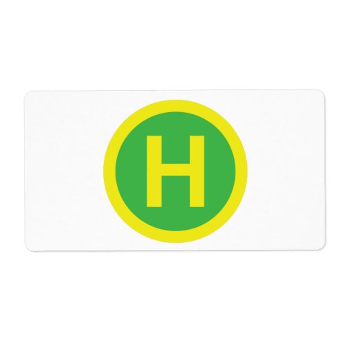 Helipad Sign Label