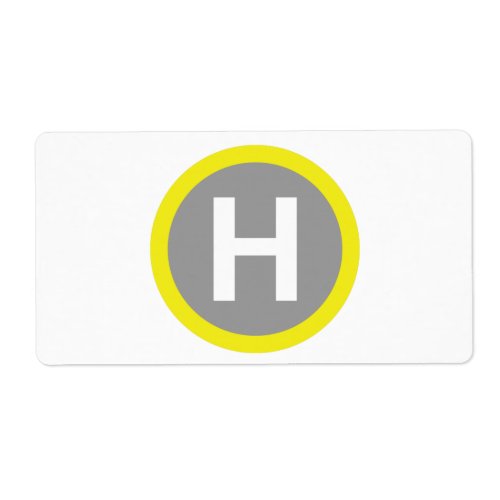 Helipad Sign Label