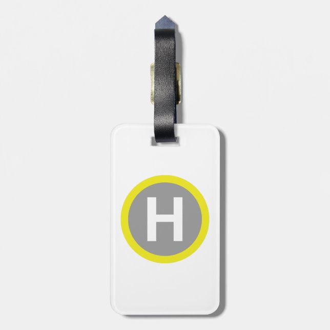 Helipad Sign Luggage Tag (Back Vertical)