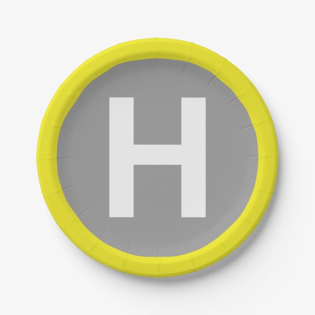 Helipad Sign Paper Plates (Front)