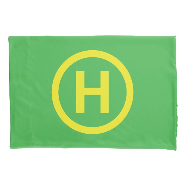 Helipad Sign Pillow Case (Front-Left)
