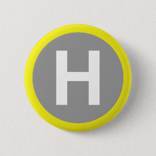 Helipad Sign Pinback Button