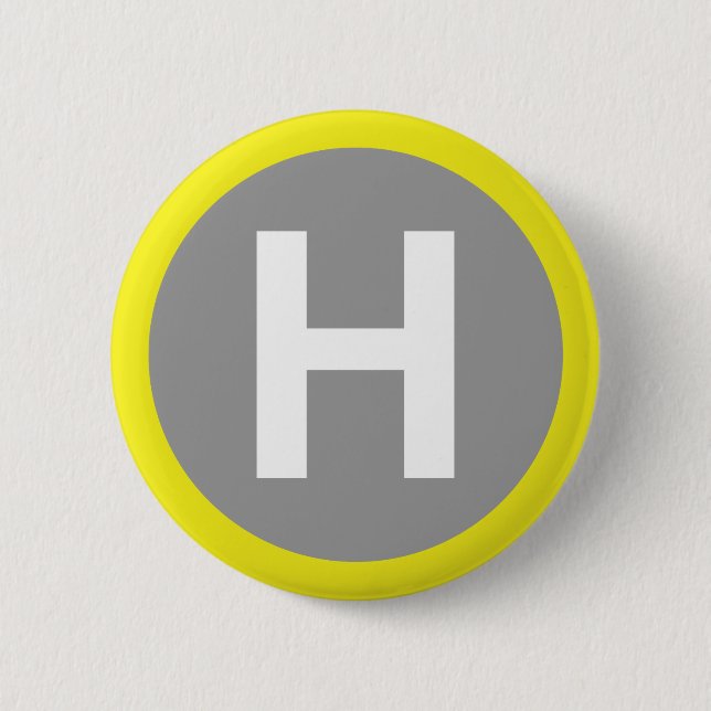 Helipad Sign Pinback Button (Front)