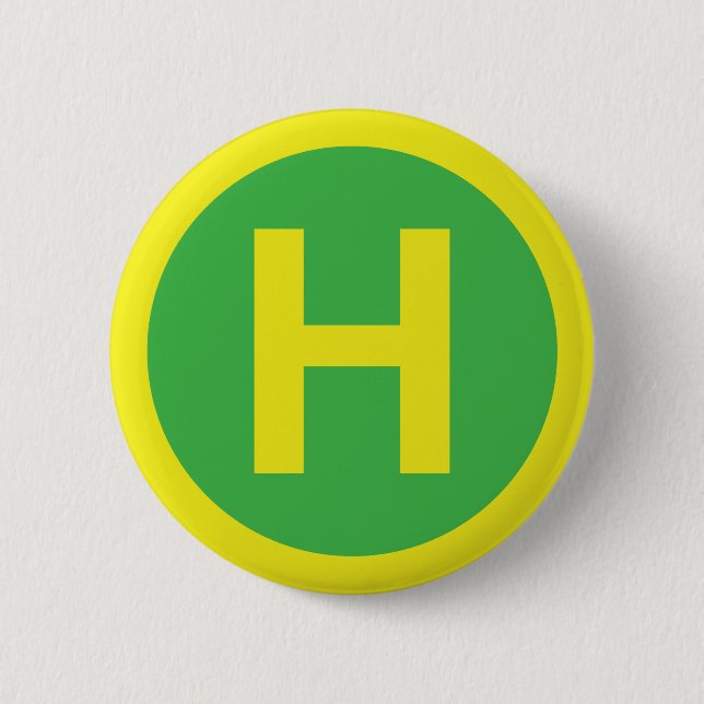 Helipad Sign Pinback Button (Front)