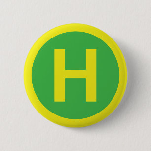 Helipad Sign Pinback Button