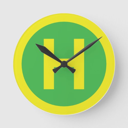 Helipad Sign Round Clock
