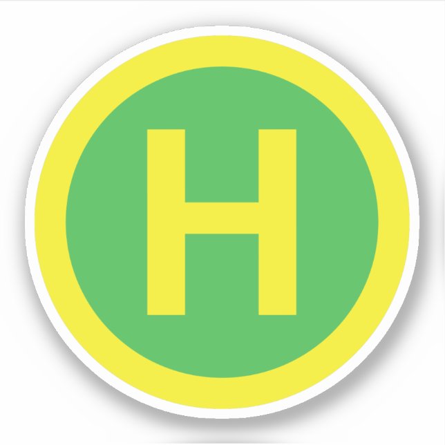 Helipad Sign Sticker (Front)
