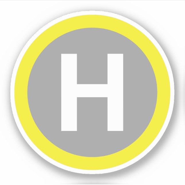 Helipad Sign Sticker (Front)