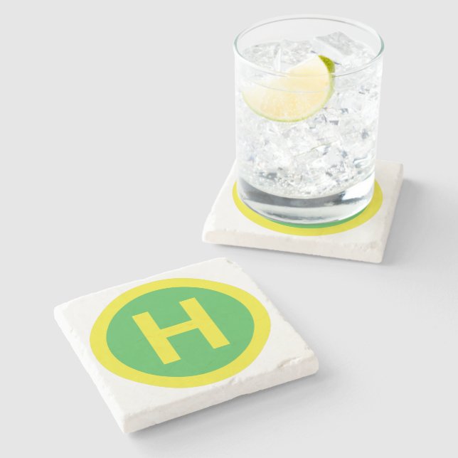 Helipad Sign Stone Coaster (Side)