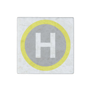 Helipad Sign Stone Magnet