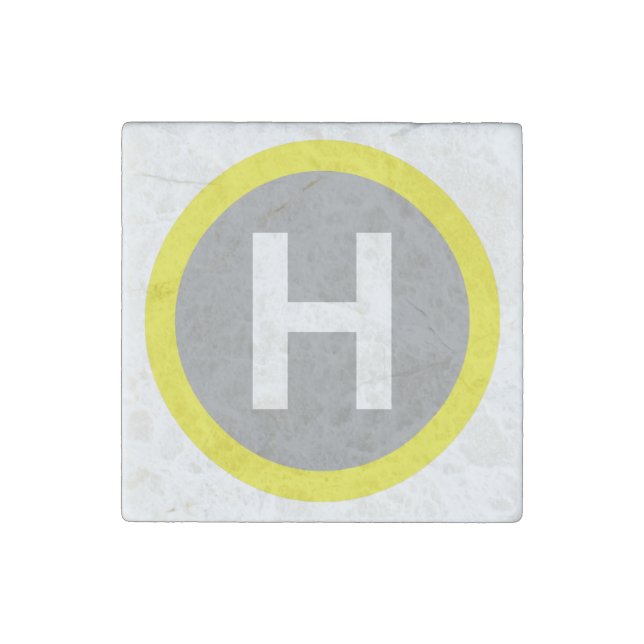 Helipad Sign Stone Magnet (Front)