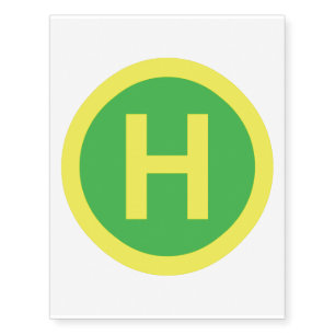 Helipad Sign Temporary Tattoos