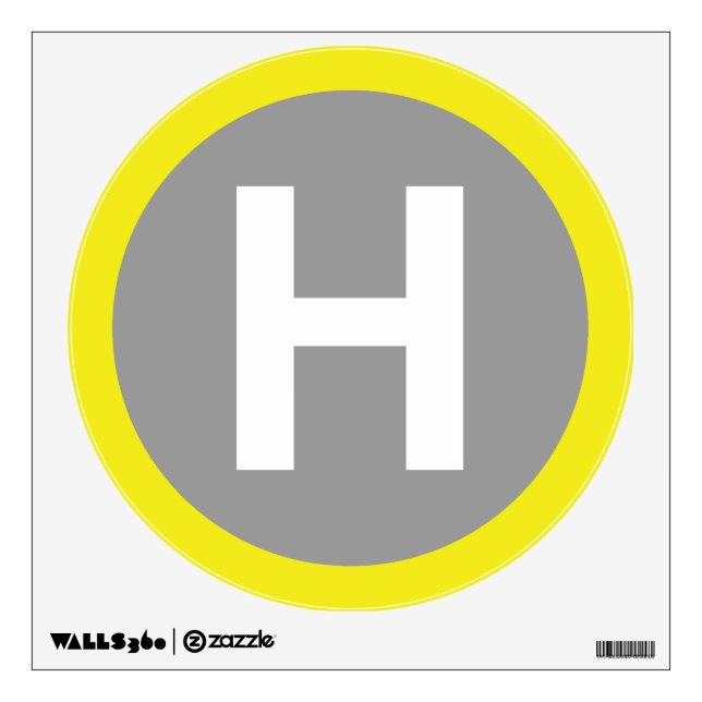 Helipad Sign Wall Decal (Front)