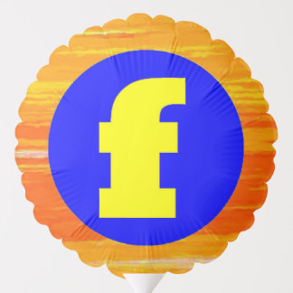 Helium Balloon. Colored. Small Letter f. Balloon