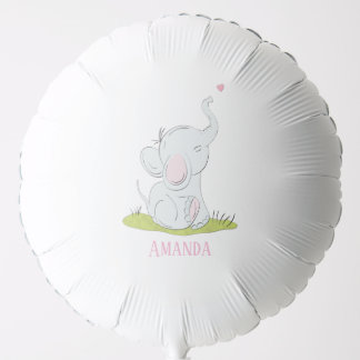 Helium Balloon with cute little elephant doodle