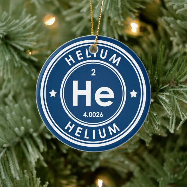 Helium Element Blue Ceramic Ornament (Tree)