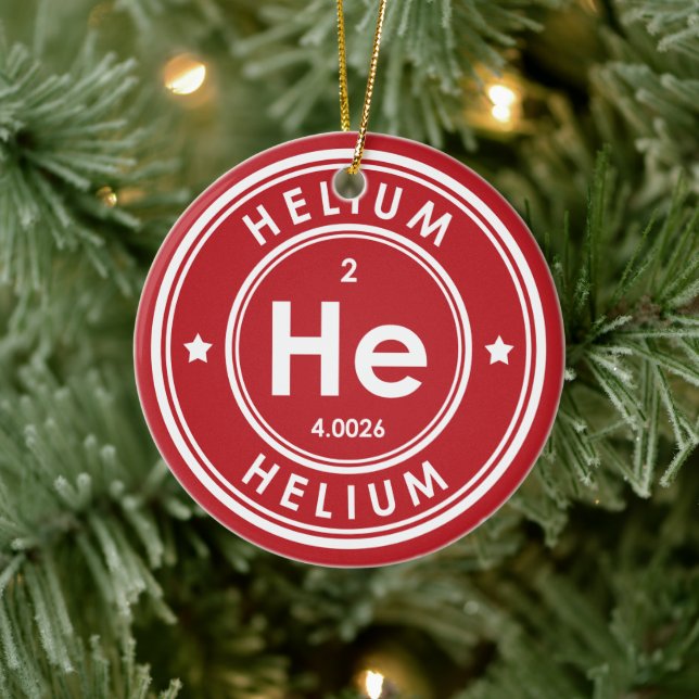 Helium Element Red Ceramic Ornament (Tree)