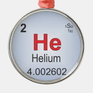 Helium Individual Element of the Periodic Table Metal Ornament
