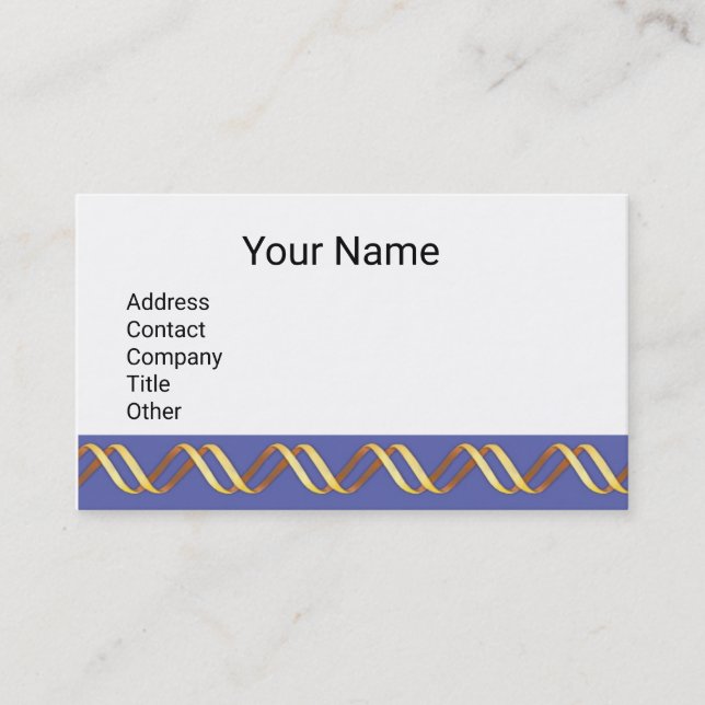 HELIX BIOTECH GOLD CADUCEUS Medical Blue White Business Card (Front)