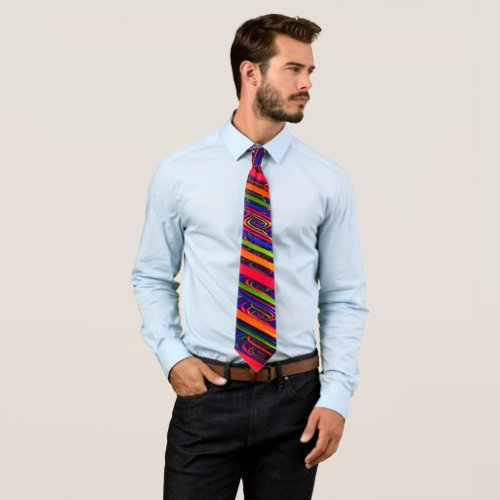 Helix Curve Abstract DNA Art Neck Tie