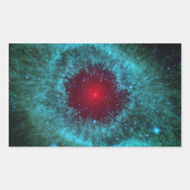 helix-nebula-11156 planetary fog, constellation aq rectangular sticker (Front)