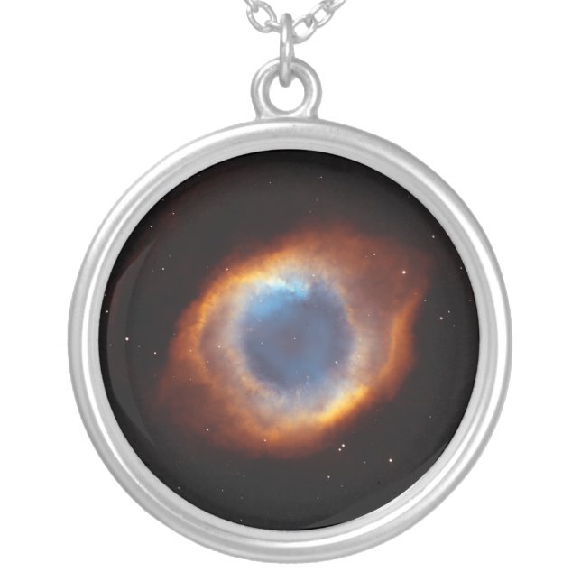 Helix Nebula "Eye of God" Hubble Telescope Silver Plated Necklace (Front)