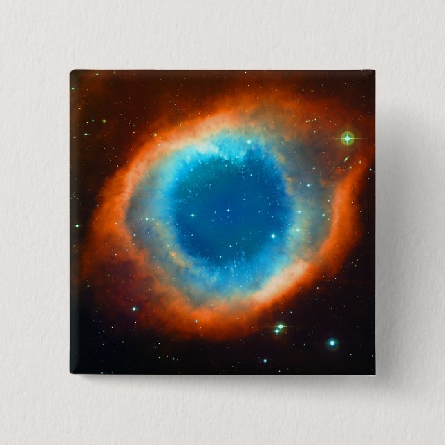 Helix Nebula, Galaxies and Stars Pinback Button (Front)