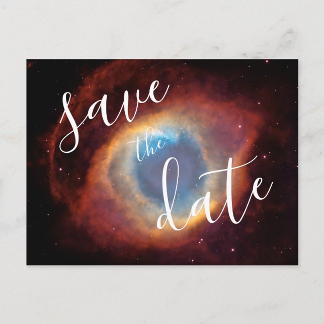 Helix Nebula Photo Elegant Save the Date Announcement Postcard (Front)