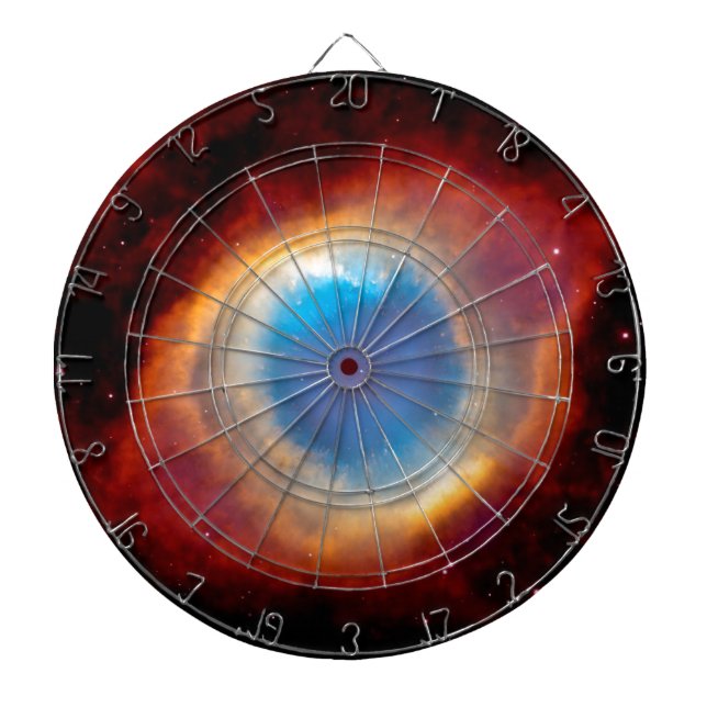 Helix Planetary Nebula NGC 7293 - Eye of God Dartboard With Darts (Front)