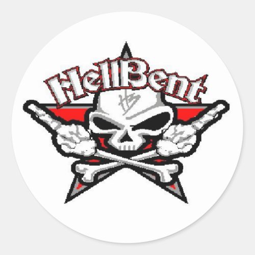 hell bent 1 classic round sticker