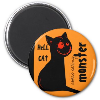 Hell Black Cat Halloween Magnet by antico at Zazzle