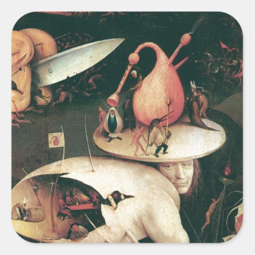 hell by hieronymus bosch square sticker