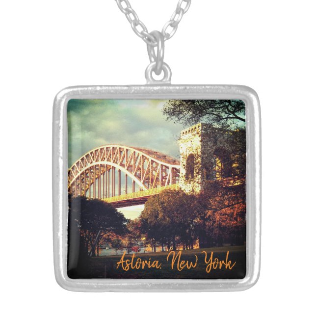 "Hell Gate Bridge in Autumn" Astoria, NY Necklace (Front)