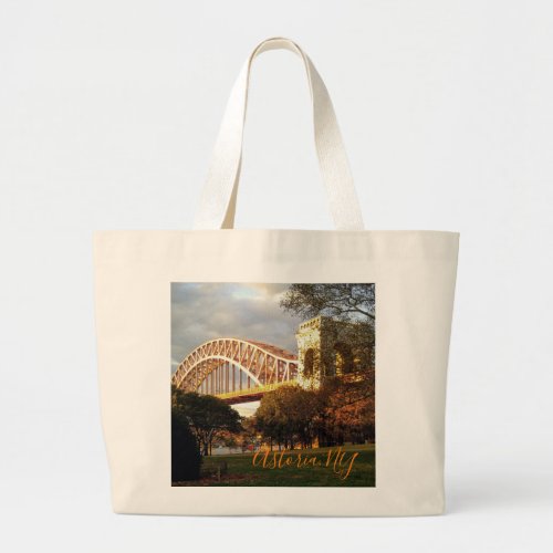Hell Gate Bridge In Autumn Astoria NY Tote Bag
